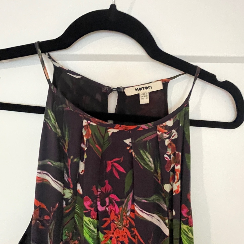 Women's Floral Maxi Dress - Dark Blue